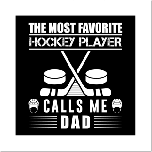 Calls Me Dad Hockey T - Shirt Design Posters and Art